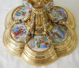 Solid silver gilt antique French Marian Gothic Chalice.